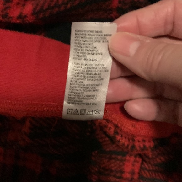 Holiday fam jams red plaid pj bottoms size medium fleece - Picture 4 of 6